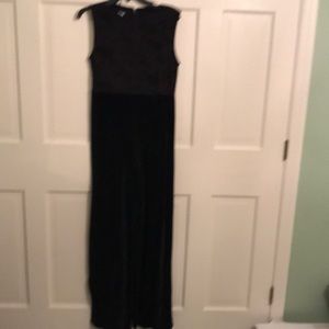 Black velvet jumpsuit